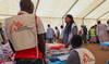 MSF teams during the distribution of mosquito nets in Renk, Upper Nile State. (Supplied)